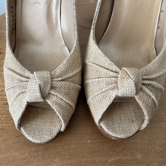 Woven Stuart Weitzman peep to heels - Picture 6 of 8